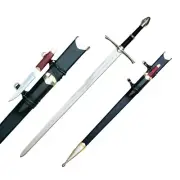 44 Inch Crusader Sword with Knife - Stainless Steel Blade - Includes Scabbard
