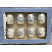 NWT VTG 8 Pfaltzgraff Winter Frost Mini Salt & Pepper Set Christmas Holiday Blue
