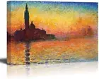 12"x18" Claude Monet Canvas Wall Art Framed Art Print - San Giorgio Maggiore