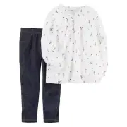 Carter's Toddler Girls Balloons Tunic Leggings Set White/Blue, Size 18M