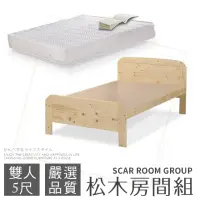 在飛比找momo購物網優惠-【IHouse】斯卡 房間組松木床架+獨立筒床墊(雙人5尺)