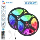 32FT Flexible 3528 RGB LED SMD Strip Light Remote Fairy Lights Room TV Party Bar