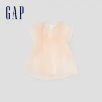在飛比找momo購物網優惠-【GAP】女童裝 圓領短袖上衣-橘紅色(890484)