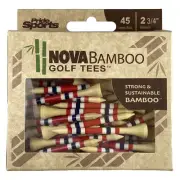 Pride Nova Bamboo Golf Tees - 45 Pack 2/3/4" Red/White/Blue