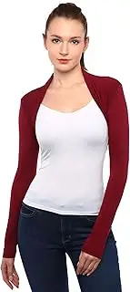 [AmélieBoutik] Women Long Sleeve Bolero Shrug Cropped Open Front Cardigan Jacket