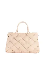 GUESS Stone Zaina Girlfriend Satchel Bag in Beige