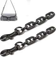 [CANDYHONEY] Black Women Bag Shoulder Strap Extender for Coach Tabby Swinger Purse Short Chain Strap Gunmetal Color (2 Pack Gunmetal)
