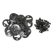 RLECS 24pcs Metal Round Type Picture Frame Shelf Keyhole Brackets Fasteners