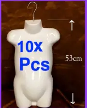 10x New White Kids Child Children MANNEQUIN Torso Display GLOSSY 53cm CHMT-S