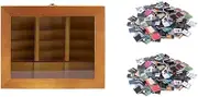 Fahgaer Relief Anxiety Bookshelf with 400 Books Miniature Library Wooden Bookshelf Shake Away Your Anxiety