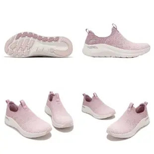 【SKECHERS】休閒鞋 Arch Fit 2 女鞋 粉紅 輕量 緩衝 足弓支撐 厚底 無鞋帶 健走 運動鞋(150055-MVE)