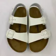 Birkenstock New w/ Box Milano White Natural Leather Regular Width - Select Size