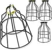 Newhouse Lighting Metal Lamp Guard for Pendant String Lights and Vintage Lamp Holders, Industrial Wire Iron Bird Cage, 4-Pack