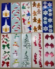 Vintage Mrs Grossmans Stickers Christmas Snow Flake Trees Ribbons Candy Cane #14