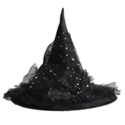 Halloween Ruffled Witch Hat Unique Wizard Men Women Retro Costume Cosplay