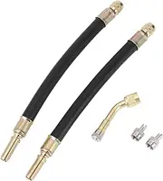 X AUTOHAUX 1Set 135 Degrees Copper Tire Valve Extension with Flexible Plastic 180mm Tire Valve Stem Extension for Car Motorcycle RV Truck Bike