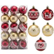 30 Pcs Christmas Balls Ornaments, 2.36'' Red Gold Christmas Balls,