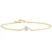 Single Station Bracelet With 0.10ct of Diamonds in 9kt Yellow Gold
