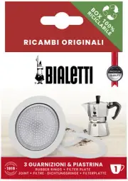 3 Rubber Ring Gasket & Filter For Aluminium Coffee Perculator & Bialetti 1 Cup