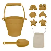 Playground Silicone 8pc Bucket & Spade Set - Sunshine