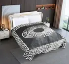 Heavy 1500GSM Soft Queen Mink Blanket Double Layer Warm Throw 7.2KG Grey White