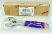 Workpro Wide Jaw Opening Wrench with Rubber Anti-Slip Grip Chrome Plated 8"