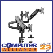 17"-27" Brateck LDT48-C036 Triple Monitor Pole Mounted Gas Spring Monitor Arm