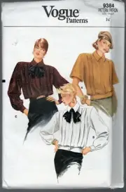 Vogue Pattern 9384 Ladies Blouse Size 16