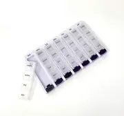 Weekly AM/PM Pill Box Portable Travel Prescription & Medication Pill Case Organi