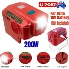200W Portable Power Inverter w/ USB Type C Charger Adapter for Ozito 18V To 220V