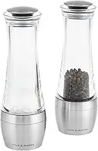 Cole & Mason H308798P Amesbury Salt and Pepper Mills, Precision+ Stemless, Stainless Steel/Acrylic, 190 mm, Gift Set, Includes 2 x Salt and Pepper Grinders
