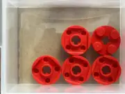 LEGO Parts - Red Plate, Round 2 x 2 with Axle Hole - No 4032 - QTY 5