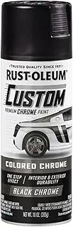 Rust-Oleum 289g Chrome Black Automotive Premium CUSTOM Lacquer Spray Paint – Durable, Quick-Dry Formula for Metal, Chrome & Plastic | Premium Long-Lasting Finish for Rims & Striping Projects