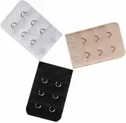 [Aussie Wardrobe Collection] Bra Extender 2 Hooks Clip Black White Nude/Beige Womens Maternity Extender One Size 2-Hook - 1 of Each Colour Accessory
