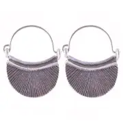 Thai dangle earrings pure silver Karen hill tribe beautiful handmade