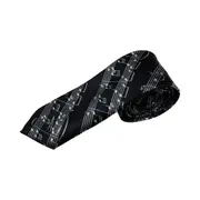 Mens Black & White Sheet Music 5Cm Skinny Neck Tie