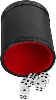 Toddmomy Felt Lined Dice Shaker Cup Quiet Design for Family and Party Games Stylish PU Dice Tray for Shaking Craftsmanship Versatile Use