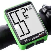 WEST BIKING Wireless Bicycle Computer Waterproof Bike Odometer Speedometer Green