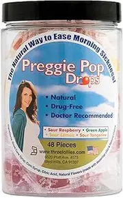 Three Lollies Value Preggie Pop Drops Assorted For Morning Sickness Relief, 48 Count