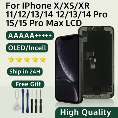 Screen Replacement for iPhone 12 13 14 15 Pro Max Touch Digitizer Display Incell