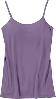 [Generic] Women's Fashion Blouses Adjustable Camisole with Frame Bra Stretch Undershirt Business Shirts (Purple, S)
