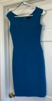 Womens Blue Cynthia Rowley Stretch Sleeveless Zipper Dress - XSMALL - NWT