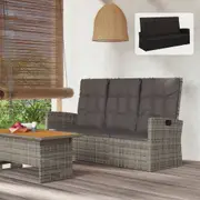 Reclining Garden Bench with Cushions Grey 173 cm Poly rattan Multi Colours vidaXL