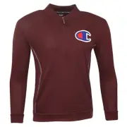 Champion Large Reverse Weave Men's Maroon 1/4 Zip Cool Down Coaches Jacket