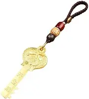 [KBQLXPKJW] 钥匙扣 yaoshikou 挂件十二生肖金钥匙黄铜吊坠汽车钥匙链 Key chain 男女纯铜个性礼物品, Small, Golden/319
