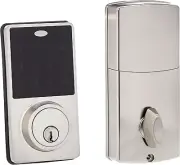 BRAND NEW Amazon Basics Electronic Deadbolt Door Lock, Classic, Satin Nickel