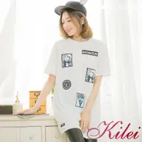 在飛比找蝦皮商城優惠-【Kilei】大尺碼女裝 T恤 短袖 女生衣著 照片人物貼布