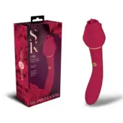 Secret Kisses ROSEGASM LINGO - Rose Red 20.3 cm Dual Vibrator & Flicking Stim...
