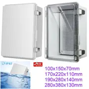 Power Terminal Junction Box Project Case IP67 Electrical Enclosure Hinged Lid AU