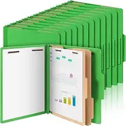 Skyygemm Classification Folders Bulk 2 Dividers File Folder with Fastener 2 Prongs Letter Size Paper Pressboard File Folders with 3.5 Inch Expansion for Organize Office Document(Green,24 Pcs)
